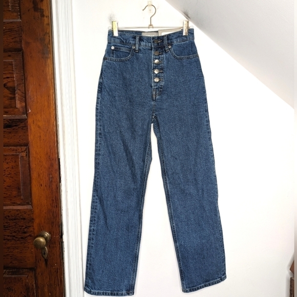 Everlane Denim - EVERLANE The Exposed Button Way High Jean Cali Blue NEW Size 23 Regular